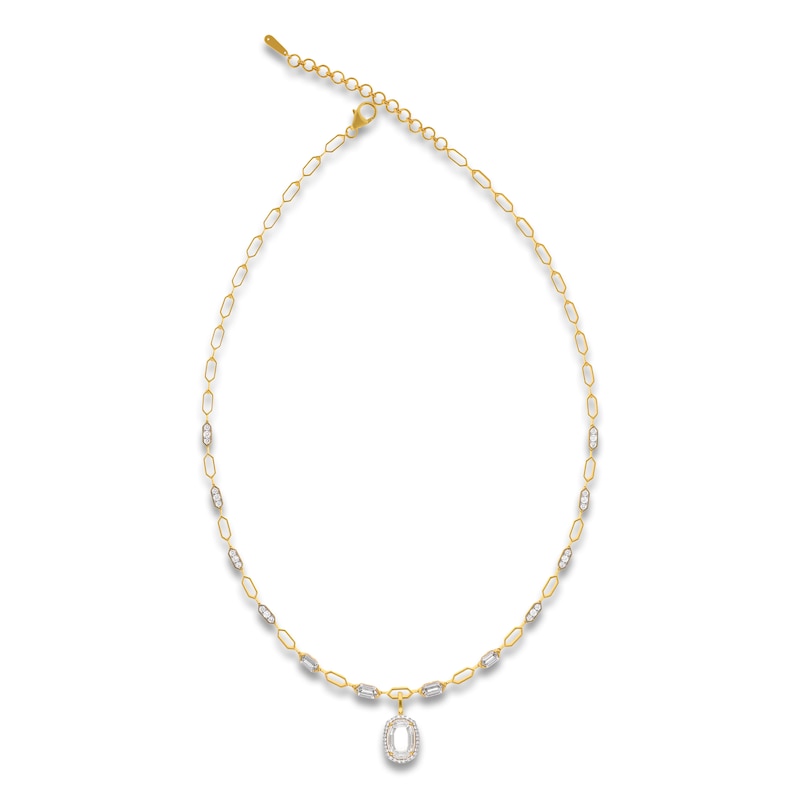 Main Image 2 of J'Lure Oval Portrait-Cut Lab-Created Diamond Necklace 4-1/3 ct tw 14K Yellow Gold 16.5&quot;