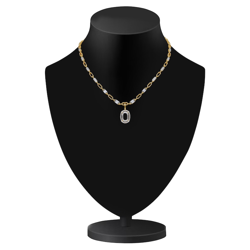 Main Image 3 of J'Lure Oval Portrait-Cut Lab-Created Diamond Necklace 4-1/3 ct tw 14K Yellow Gold 16.5&quot;