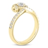 Thumbnail Image 2 of Unspoken Round-Cut Diamond Halo Ring 1 ct tw 14K Yellow Gold