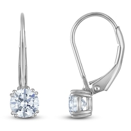 Round-Cut Lab-Created Diamond Solitaire Drop Earrings 1/2 ct tw 14K White Gold (SI2/F)