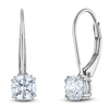 Thumbnail Image 2 of Round-Cut Lab-Created Diamond Solitaire Drop Earrings 1/2 ct tw 14K White Gold (SI2/F)