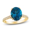 Thumbnail Image 1 of Le Vian Oval-Cut Natural Blue Topaz, Blue Sapphire and Diamond Ring 3/8 ct tw 14K Honey Gold