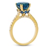 Thumbnail Image 3 of Le Vian Oval-Cut Natural Blue Topaz, Blue Sapphire and Diamond Ring 3/8 ct tw 14K Honey Gold