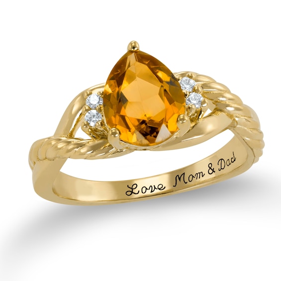 Tiger Eye Diamond Cabochon 18K Yellow Gold Flower Ring Attributed
