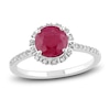 Thumbnail Image 0 of Natural Ruby Engagement Ring 1/6 ct tw Diamonds 14K White Gold