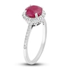 Thumbnail Image 1 of Natural Ruby Engagement Ring 1/6 ct tw Diamonds 14K White Gold