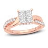 Thumbnail Image 0 of Diamond Engagement Ring 1-1/4 ct tw Princess/Round 14K Rose Gold