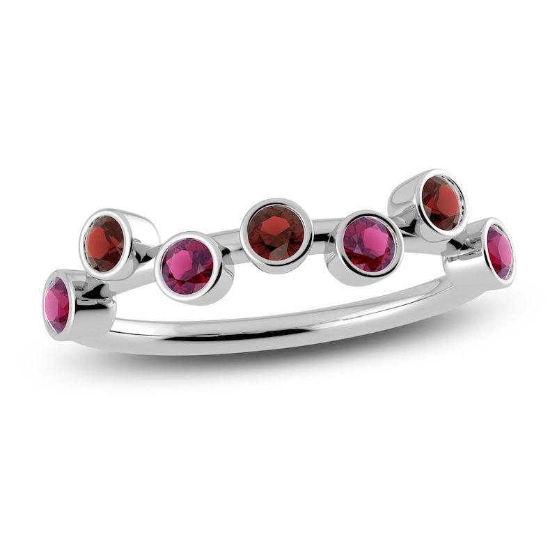 Main Image 1 of Juliette Maison Natural Rhodolite Garnet & Natural Garnet Ring 10K White Gold