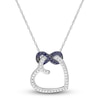 Thumbnail Image 1 of Natural Blue Sapphire Heart Necklace 10K White Gold 17&quot;