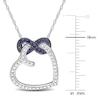 Thumbnail Image 3 of Natural Blue Sapphire Heart Necklace 10K White Gold 17&quot;