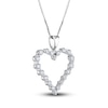 Thumbnail Image 1 of Diamond Heart Pendant Necklace 1/4 ct tw Round 14K White Gold 18"