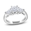 Thumbnail Image 0 of Diamond 3-Stone Engagement Ring 1 ct tw Round/Pear 14K White Gold