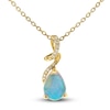 Thumbnail Image 0 of Natural Opal Pendant Necklace Diamond Accents 10K Yellow Gold 18"