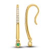 Thumbnail Image 1 of Natural Emerald Drop Earrings 1/20 ct tw Diamonds 14K Yellow Gold