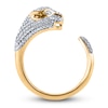 Thumbnail Image 2 of Diamond Panther Cuff Ring  1/2 ct tw Round 14K Yellow Gold