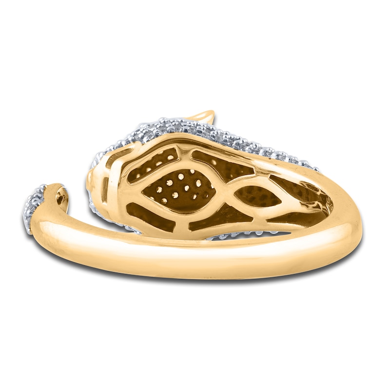 Main Image 3 of Diamond Panther Cuff Ring  1/2 ct tw Round 14K Yellow Gold