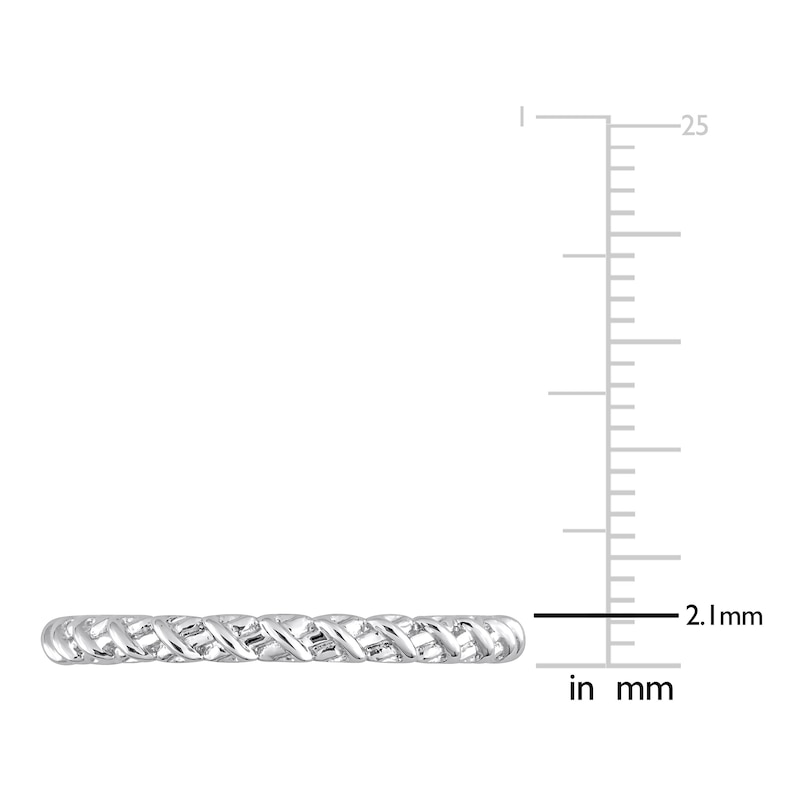 Main Image 4 of Y-Knot Wedding Band 14K White Gold 2.1mm