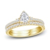 Thumbnail Image 1 of Diamond Halo Bridal Set 1 ct tw Pear/Round 14K Yellow Gold