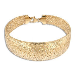 Italia D'Oro Solid Omega Chain Bracelet 14K Yellow Gold 7.5&quot;