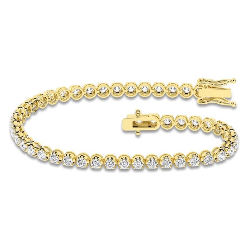 Lab-Created Diamond Tennis Bracelet 3 ct tw 14K Yellow Gold 7.25"