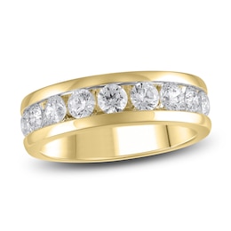 Men's Diamond Anniversary Ring 2 ct tw Round 14K Yellow Gold