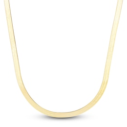 Solid Herringbone Chain Necklace 14K Yellow Gold 16&quot; 6.0mm