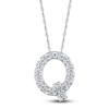 Thumbnail Image 1 of Diamond Letter Q Necklace 1/20 ct tw Round 14K White Gold 18&quot;