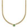 Thumbnail Image 1 of Natural Emerald Curb Necklace 14K Yellow Gold 18&quot;