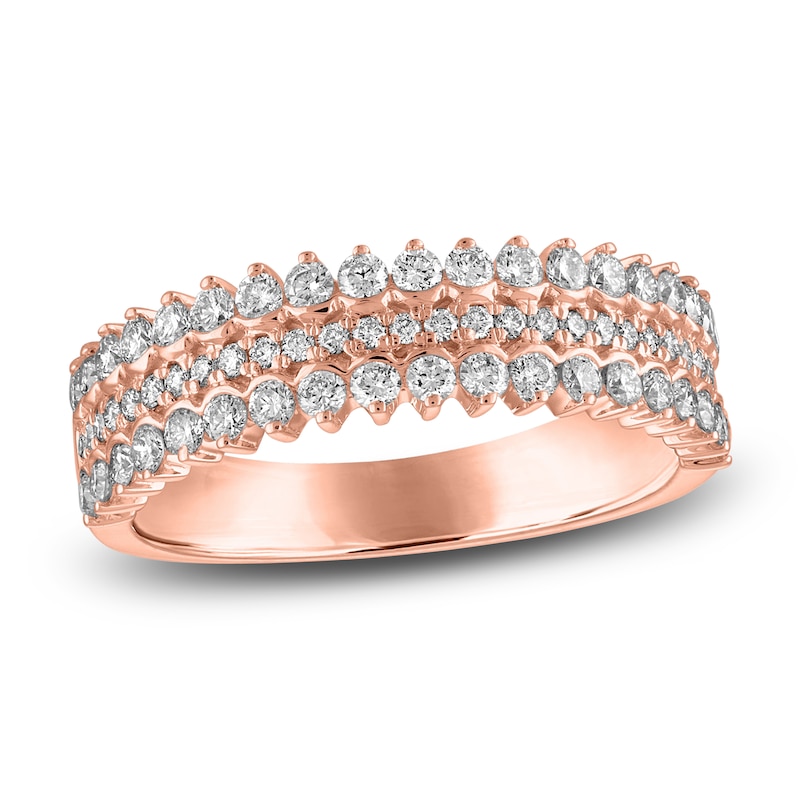 Diamond Multi-Row Anniversary Band 3/4 ct tw 14K Rose Gold