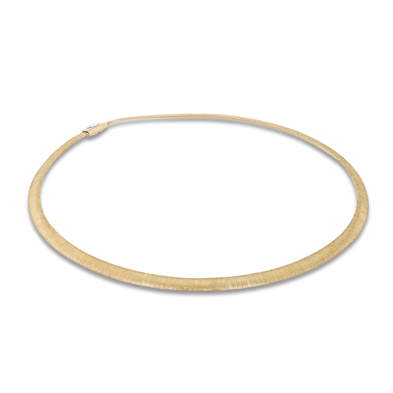 Italia D'Oro Reversible Omega Chain Necklace 14K Yellow Gold 18