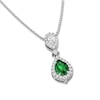 Thumbnail Image 2 of Pear-Shaped Natural Emerald & Diamond Drop Necklace 1/4 ct tw 14K White Gold 18"