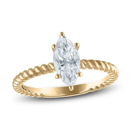 Certified Marquise Diamond Solitaire Engagement Ring 1 ct tw 14K Yellow Gold (I/I1)