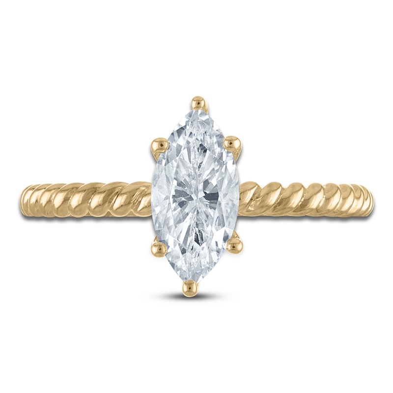 Main Image 3 of Certified Marquise Diamond Solitaire Engagement Ring 1 ct tw 14K Yellow Gold (I/I1)