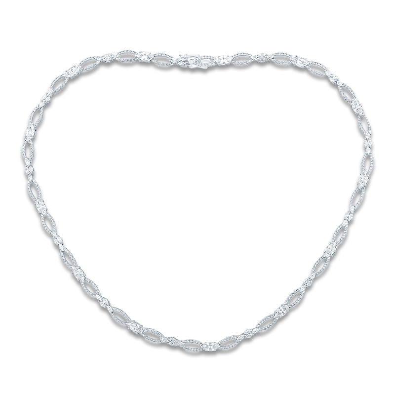 Main Image 1 of Pnina Tornai Marquise & Round-Cut Lab-Created Diamond Necklace 11 ct tw 14K White Gold 18&quot;