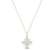 Thumbnail Image 1 of Baguette & Round-Cut Lab-Created Diamond Snowflake Necklace 1 ct tw 14K Yellow Gold 18&quot;