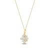 Thumbnail Image 2 of Baguette & Round-Cut Lab-Created Diamond Snowflake Necklace 1 ct tw 14K Yellow Gold 18&quot;