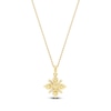 Thumbnail Image 3 of Baguette & Round-Cut Lab-Created Diamond Snowflake Necklace 1 ct tw 14K Yellow Gold 18&quot;