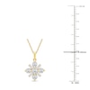 Thumbnail Image 4 of Baguette & Round-Cut Lab-Created Diamond Snowflake Necklace 1 ct tw 14K Yellow Gold 18&quot;