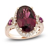 Thumbnail Image 1 of Oval-Cut Natural Rhodolite Garnet & Diamond Cocktail Ring 5/8 ct tw 14K Rose Gold