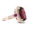 Thumbnail Image 2 of Oval-Cut Natural Rhodolite Garnet & Diamond Cocktail Ring 5/8 ct tw 14K Rose Gold