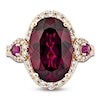 Thumbnail Image 3 of Oval-Cut Natural Rhodolite Garnet & Diamond Cocktail Ring 5/8 ct tw 14K Rose Gold