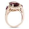 Thumbnail Image 4 of Oval-Cut Natural Rhodolite Garnet & Diamond Cocktail Ring 5/8 ct tw 14K Rose Gold