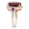 Thumbnail Image 5 of Oval-Cut Natural Rhodolite Garnet & Diamond Cocktail Ring 5/8 ct tw 14K Rose Gold