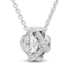 Thumbnail Image 2 of Unspoken Diamond Halo Necklace 1/2 ct tw 14K White Gold 18&quot;