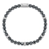 Thumbnail Image 2 of 1933 by Esquire Men's Natural Hematite Bead Bracelet Sterling Silver 8.5&quot;