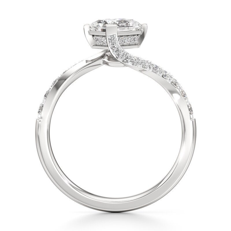 Main Image 2 of J'Lure Radiant Brilliant-Cut Lab-Created Diamond Bypass Engagement Ring 1-1/3 ct tw 18K White Gold