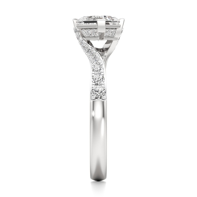 Main Image 3 of J'Lure Radiant Brilliant-Cut Lab-Created Diamond Bypass Engagement Ring 1-1/3 ct tw 18K White Gold