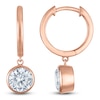 Thumbnail Image 1 of Round-Cut Lab-Created Diamond Solitaire Dangle Hoop Earrings 2 ct tw 14K Rose Gold (SI2/F)