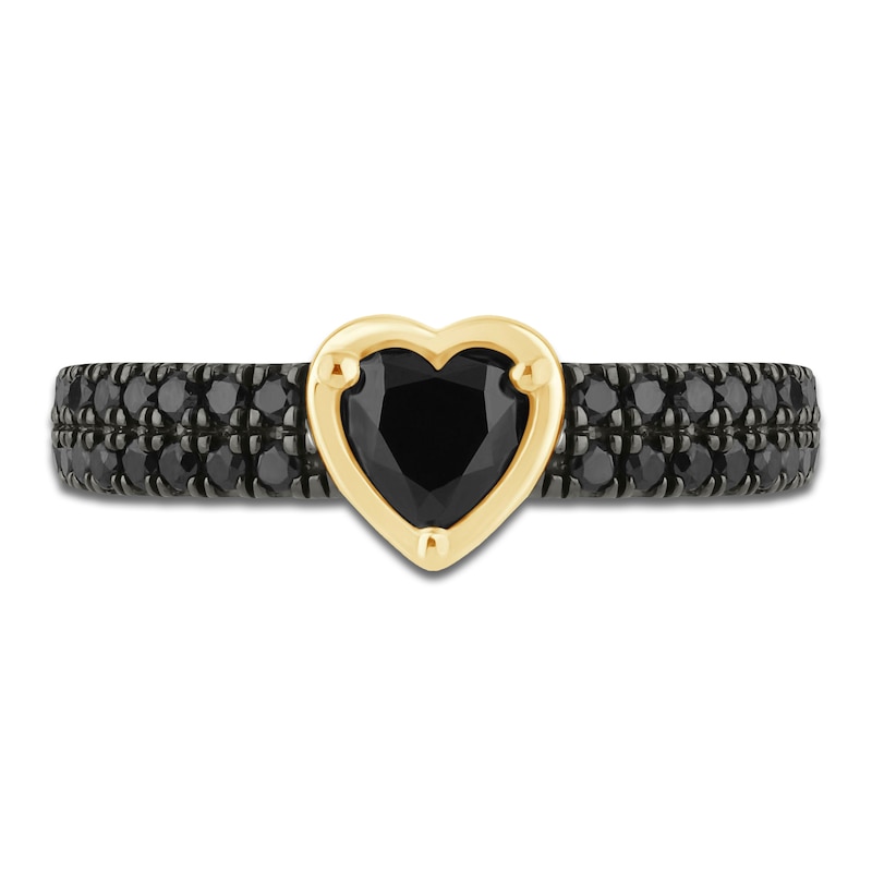 Main Image 3 of Pnina Tornai Heart-Shaped Black Diamond Fashion Ring 1 ct tw 14K Yellow Gold