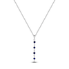 Thumbnail Image 1 of Natural Blue Sapphire & Diamond Drop Necklace 1/15 ct tw 14K White Gold 17&quot;